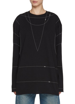 Main View - Click To Enlarge - MM6 MAISON MARGIELA - Basic Jersey Cotton Sweatshirt