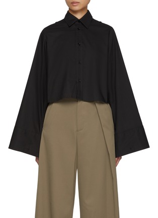 Main View - Click To Enlarge - MM6 MAISON MARGIELA - Cropped Cotton Poplin Shirt