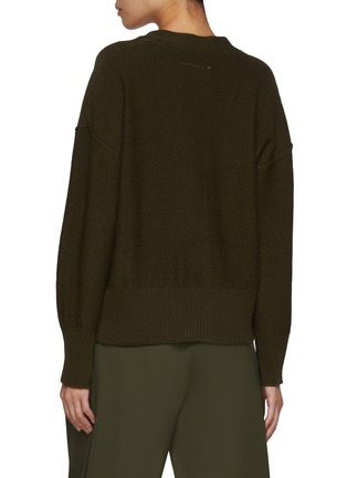 Back View - Click To Enlarge - MM6 MAISON MARGIELA - Boxy Ribbed Knit Cardigan