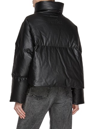 Back View - Click To Enlarge - MM6 MAISON MARGIELA - Coated Cotton Cropped Jacket