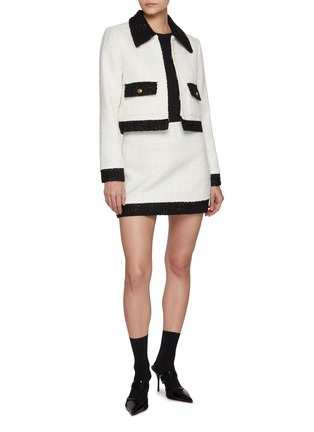 Figure View - Click To Enlarge - ALICE & OLIVIA - Topher Tweed Cropped Jacket