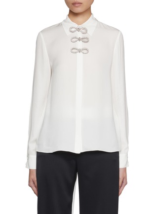 Main View - Click To Enlarge - ALICE & OLIVIA - Willa Embellished Bow Shirt