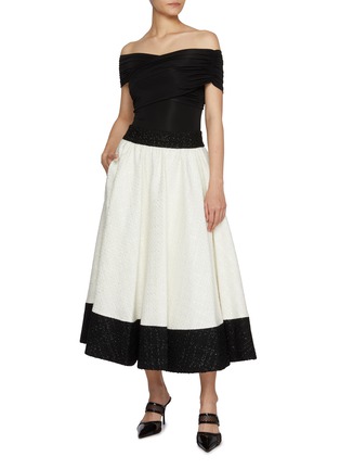 Figure View - Click To Enlarge - ALICE & OLIVIA - Nilda Voluminous Combo Tweed Skirt