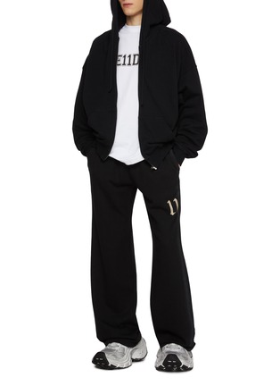 Figure View - Click To Enlarge - WE11DONE - Two-way Twin Teddy Bear Zip Up Cotton Hoodie