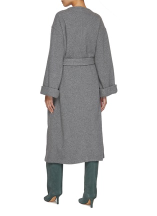 Back View - Click To Enlarge - MM6 MAISON MARGIELA - Square Neck Long Sleeves Midi Dress