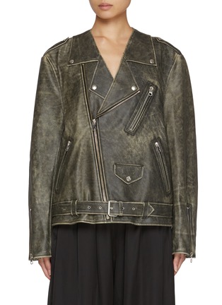 Main View - Click To Enlarge - MM6 MAISON MARGIELA - Leather Biker Jacket