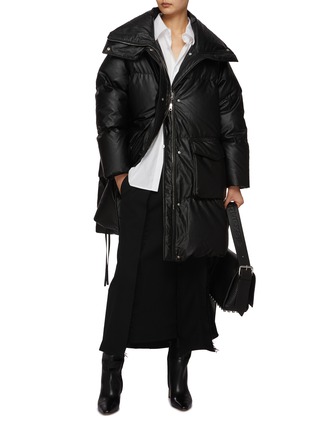 Figure View - Click To Enlarge - MM6 MAISON MARGIELA - Faux Leather Puffer Coat