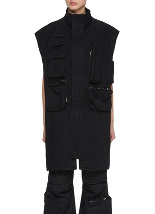 Main View - Click To Enlarge - MM6 MAISON MARGIELA - Cargo Denim Gilet Vest