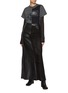 Figure View - Click To Enlarge - MM6 MAISON MARGIELA - Slit Detail Leather Long Skirt