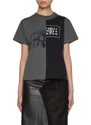 Main View - Click To Enlarge - MM6 MAISON MARGIELA - Party Bear Panelled Numeric Cotton T-Shirt