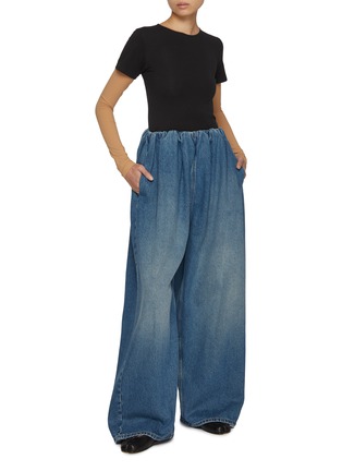 Figure View - Click To Enlarge - MM6 MAISON MARGIELA - Gathered Fading Denim Jeans