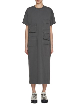 Main View - Click To Enlarge - MM6 MAISON MARGIELA - Cotton Jersey Midi dress