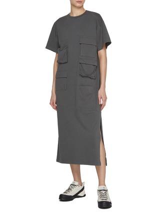 Figure View - Click To Enlarge - MM6 MAISON MARGIELA - Cotton Jersey Midi dress