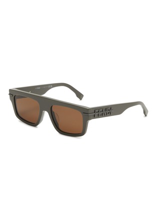 Main View - Click To Enlarge - FENDI - Fendigraphy Acetate Rectangle Sunglasses