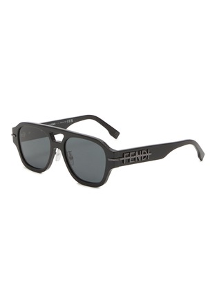 Main View - Click To Enlarge - FENDI - Fendigraphy Acetate Rectangular Sunglasses