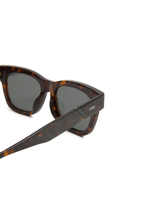 Detail View - Click To Enlarge - FENDI - Fendi Diagonal Acetate Round Sunglasses