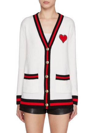 Main View - Click To Enlarge - ALICE & OLIVIA - Heart Bradford Knit Cardigan