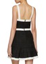 Back View - Click To Enlarge - ALICE & OLIVIA - Clarine Square Neck Pleated Mini Dress