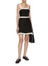 Figure View - Click To Enlarge - ALICE & OLIVIA - Clarine Square Neck Pleated Mini Dress