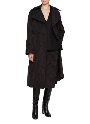 Figure View - Click To Enlarge - CALCATERRA - Wrinkled Taffeta Trench Coat