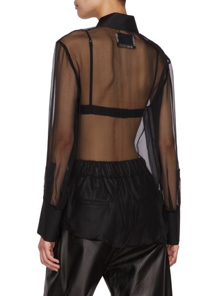 Back View - Click To Enlarge - CALCATERRA - Sheer Sides Panel Blouse