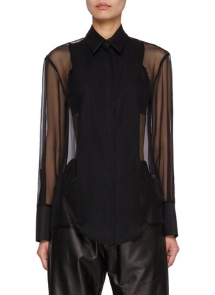 Main View - Click To Enlarge - CALCATERRA - Sheer Sides Panel Blouse