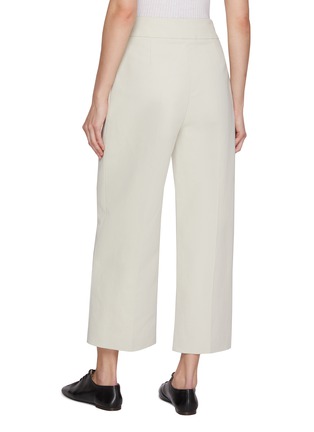 Back View - Click To Enlarge - CALCATERRA - Pleated Cropped Cotton Trousers