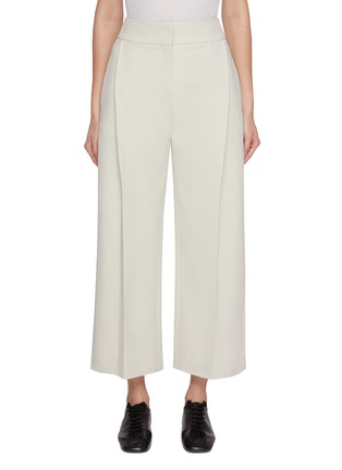 Main View - Click To Enlarge - CALCATERRA - Pleated Cropped Cotton Trousers