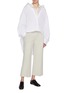 Figure View - Click To Enlarge - CALCATERRA - Pleated Cropped Cotton Trousers