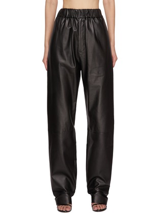 Main View - Click To Enlarge - CALCATERRA - Elastic Waist Leather Trousers