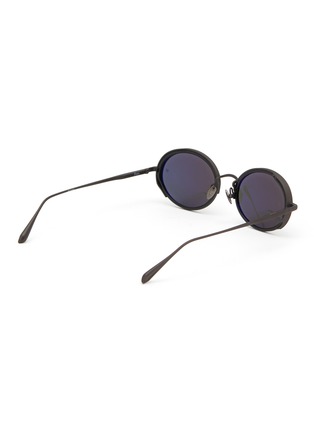 Figure View - Click To Enlarge - LINDA FARROW - Finn Titanium Oval Sunglasses