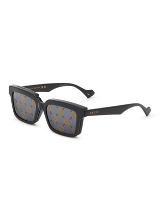 Main View - Click To Enlarge - GUCCI - Acetate Rectangle Sunglasses