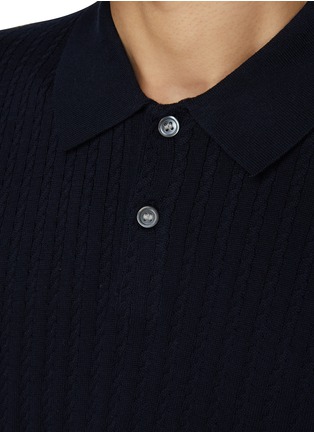  - THEORY - Cable Knit Breach Cotton Polo Shirt