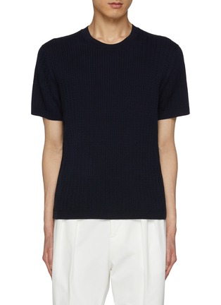 Main View - Click To Enlarge - THEORY - Crewneck Cable Knit Cotton T-shirt