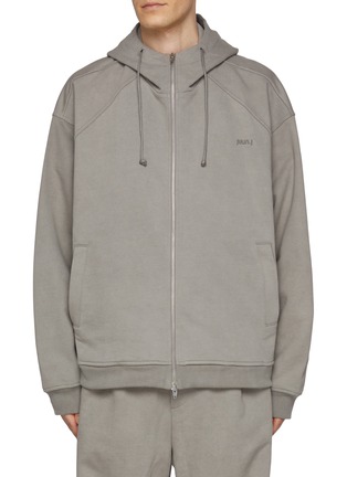 Main View - Click To Enlarge - JUUN.J - Zip up Logo Hoodie