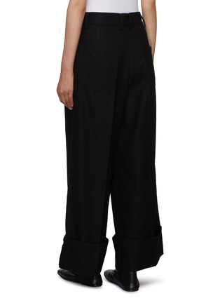 Back View - Click To Enlarge - YOHJI YAMAMOTO - R-2 Tucked Baggy Wool Blend Trousers