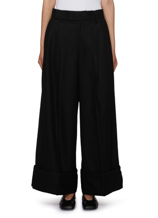 Main View - Click To Enlarge - YOHJI YAMAMOTO - R-2 Tucked Baggy Wool Blend Trousers