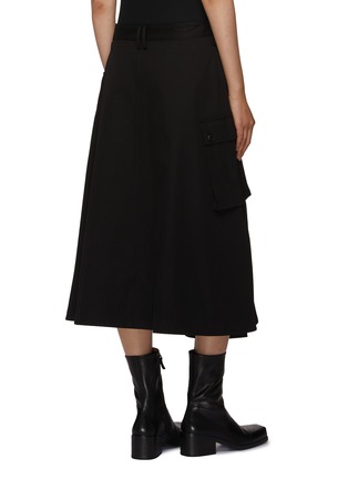 Back View - Click To Enlarge - YOHJI YAMAMOTO - R-Wide Tuck Cotton Cargo Skirt