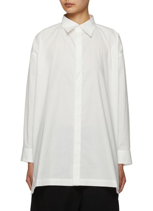 Main View - Click To Enlarge - YOHJI YAMAMOTO - R-Double Placket Cotton Blouse