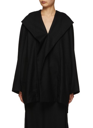 Main View - Click To Enlarge - YOHJI YAMAMOTO - R-Hooded Wool Cape Coat