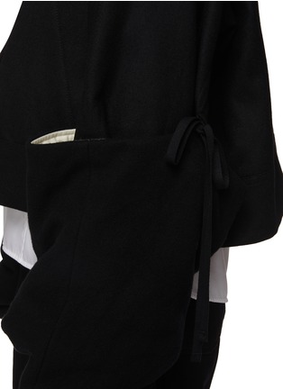  - YOHJI YAMAMOTO - Layered Sleeves Cropped Wool Pea Coat