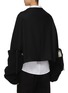 Back View - Click To Enlarge - YOHJI YAMAMOTO - Layered Sleeves Cropped Wool Pea Coat