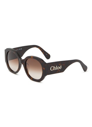 Main View - Click To Enlarge - CHLOÉ - Havana Shiny Brown Round Frame Sunglasses