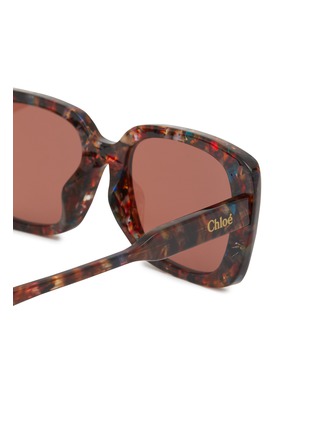 Detail View - Click To Enlarge - CHLOÉ - Havana Shiny Brown Rectangle Frame Sunglasses