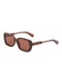 Main View - Click To Enlarge - CHLOÉ - Havana Shiny Brown Rectangle Frame Sunglasses