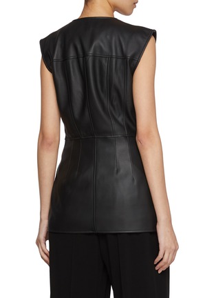 Back View - Click To Enlarge - TOVE - Gia Button Down Leather Gilet