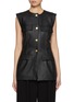 Main View - Click To Enlarge - TOVE - Gia Button Down Leather Gilet