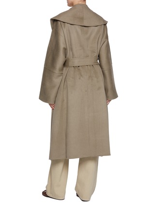 Back View - Click To Enlarge - TOVE - Draped Collar Wool Cashmere Blend Coat