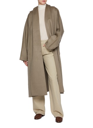 Figure View - Click To Enlarge - TOVE - Draped Collar Wool Cashmere Blend Coat