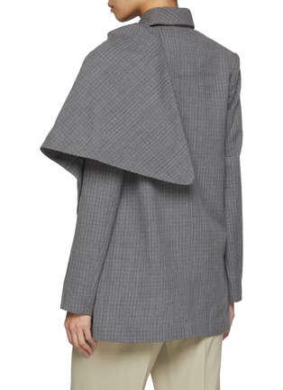 Back View - Click To Enlarge - TOVE - Ren Draped Chequered Wool Jacket